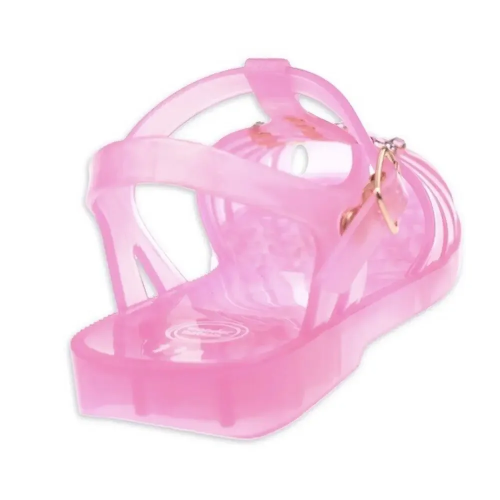 Wonder Nation Girls Pink Crystal Jelly Sandals Fisherman Shoes NWT Kid Size 3